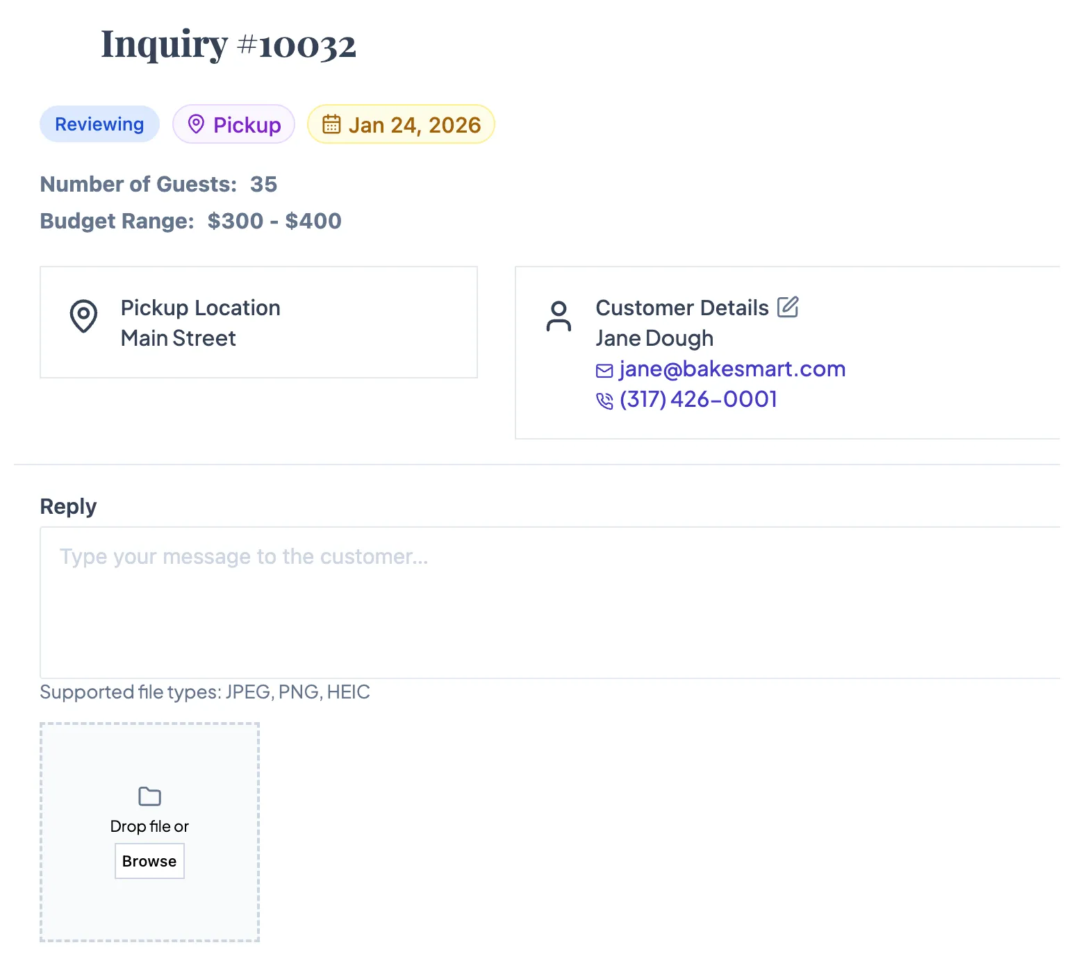 Quote details capture