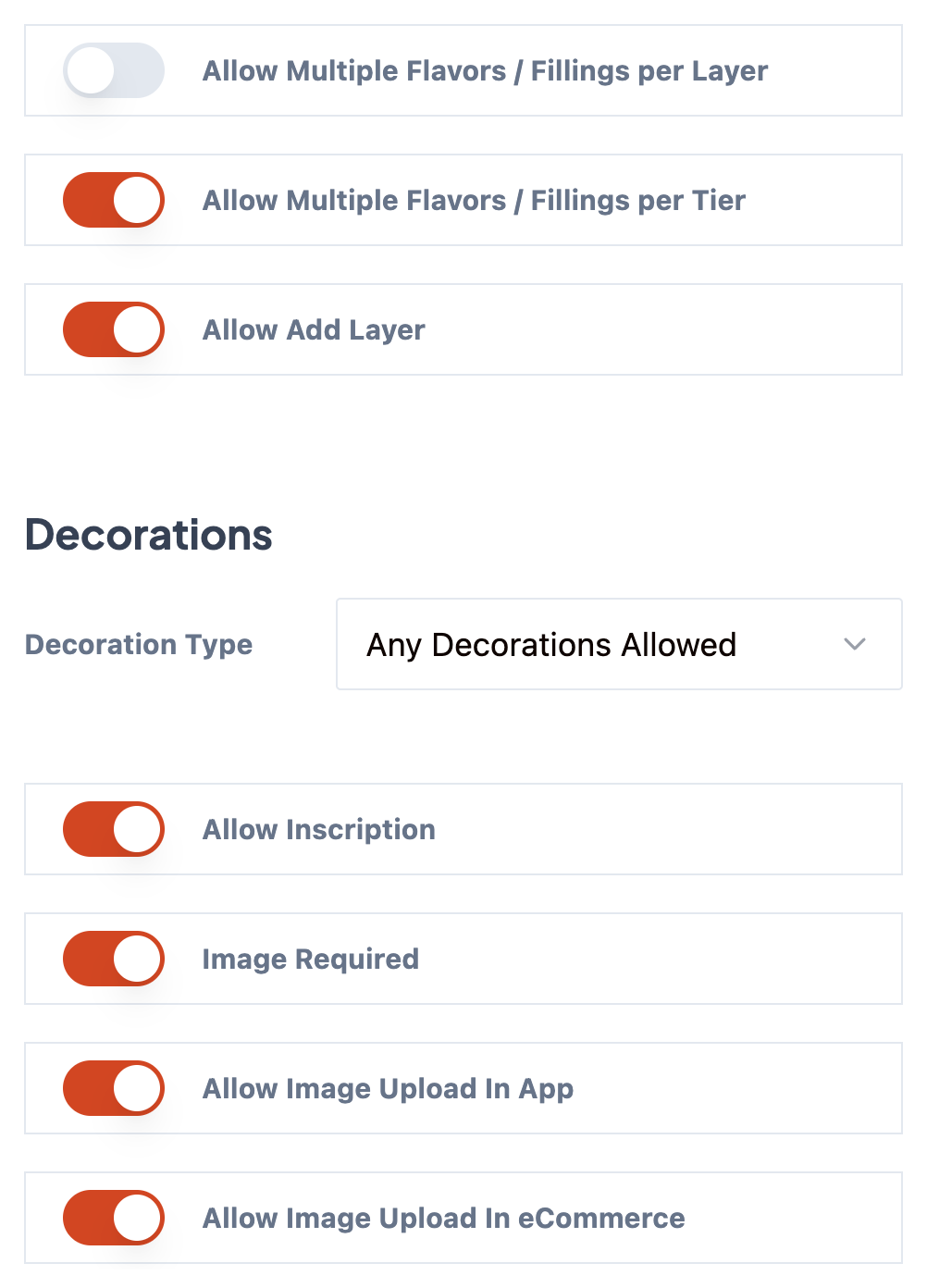 BakeSmart Cake Matrix interface